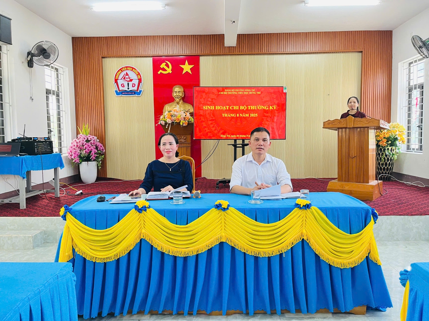 CHI BỘ TRƯỜNG TIỂU HỌC HƯNG TRÍ TỔ CHỨC KỲ HỌP CHI BỘ THƯỜNG KỲ THÁNG 8 NĂM 2025